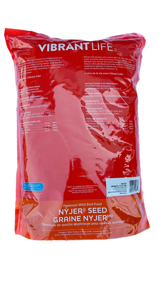 Vibrant Life Nyjer® Seed, 3.8kg, Premium Wild Bird Food.