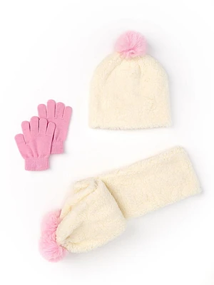 Rainbow Sugar Soft Sherpa Hat, Scarf, and Glove Set