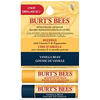 Baumes hydratants pour les lèvres à la cire d’abeille et à la gousse de vanille de Burt’s Bees, 2 tubes