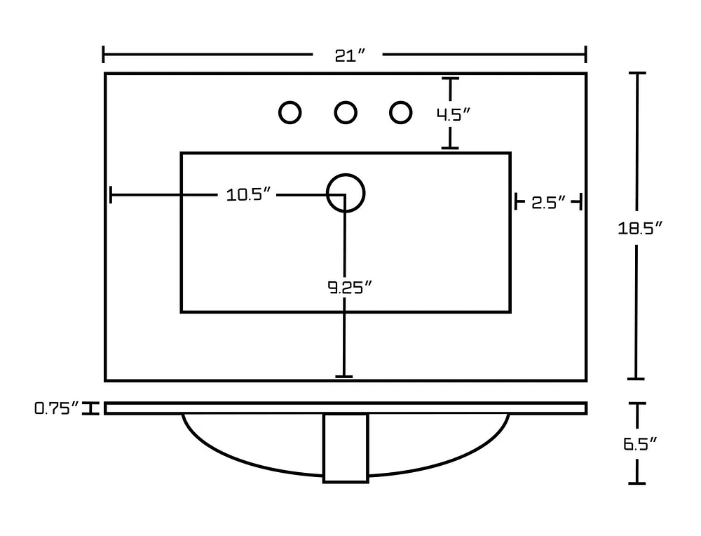 American Imaginations21-in. W Ceramic Top Set AI-23895