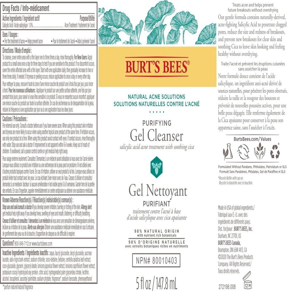 Burt's Bees Natural Acne Solutions Purifying Gel Cleanser