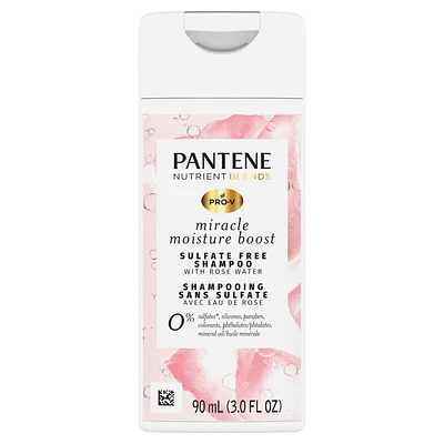 Pantene Nutrient Blends Miracle Moisture Boost Rose Water Shampoo for Dry Hair, Sulfate Free, 90ML