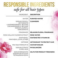 Pantene Nutrient Blends Miracle Moisture Boost Rose Water Shampoo for Dry Hair, Sulfate Free, 90ML