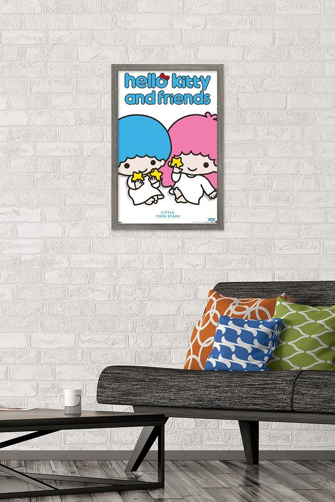 Hello Kitty and Friends: - Little Twin Stars Feature Series Wall Poster with Pushpins, 22.375" x 34"