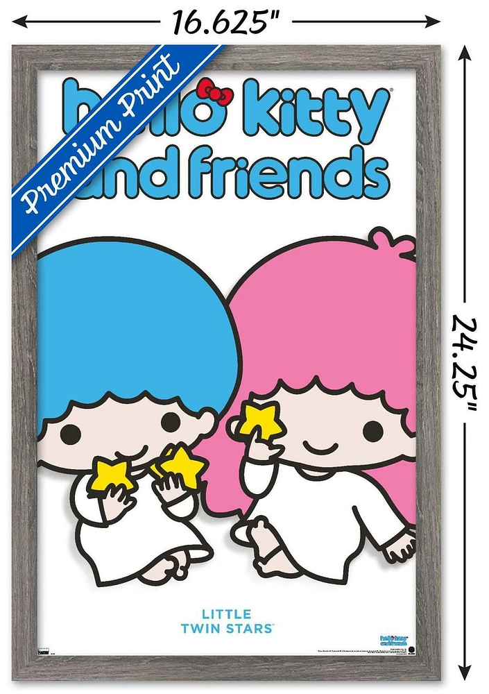 Hello Kitty and Friends: - Little Twin Stars Feature Series Wall Poster with Pushpins, 22.375" x 34"