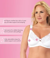 Exquisite Form  #9661872 FULLY Full-Support Bra, Lace, Wire-Free, Available Sizes 38C-44DD