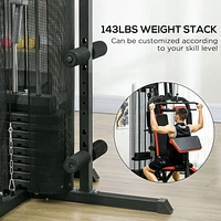 Soozier Multi Home Gym Equipment, Workout Station with 99lbs Weight Stack