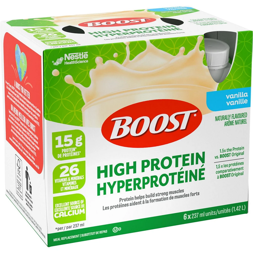 BOOST High Protein Meal Replacement Drink – Vanilla, 6 x 237 ml, 6 x 237 ML