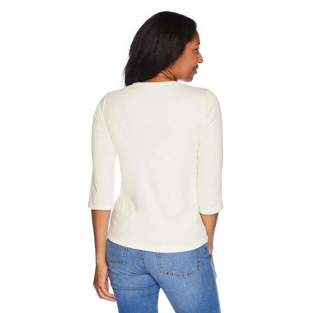 Penmans Women's 3/4 Sleeve Crew Neckline Top