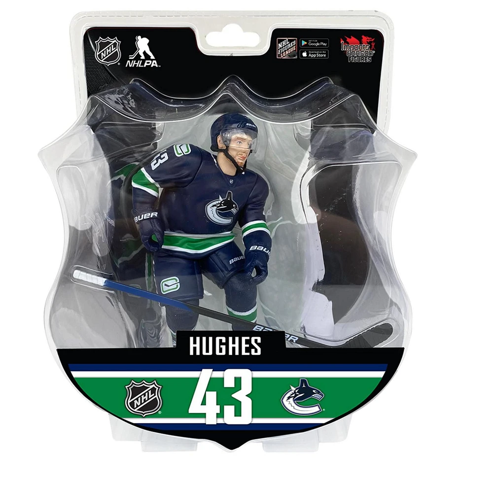 NHL Figures - Quinn Hughes - Vancouver Canucks - 6 Inch Figure, Limited Edition