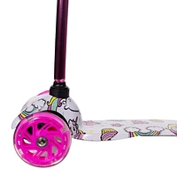 Rugged Racers Kids Scooter With Unicorn Print Design, 3 wheels, adjustable height