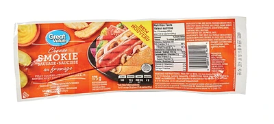 Great Value Cheese Smokie Sausage, 175 g