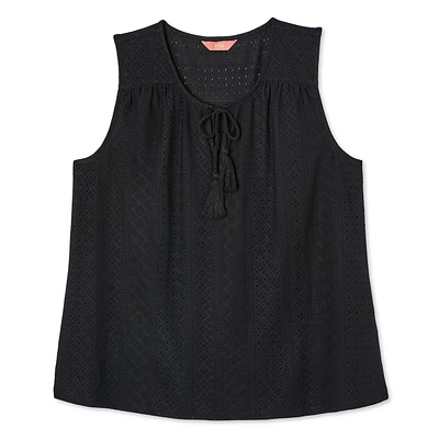 Iyla Women's Plus Tassel Tank, Sizes 1X-4X