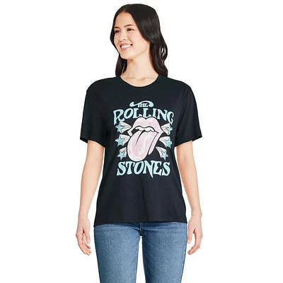 T-shirt coupe garçonne The Rolling Stones pour femmes