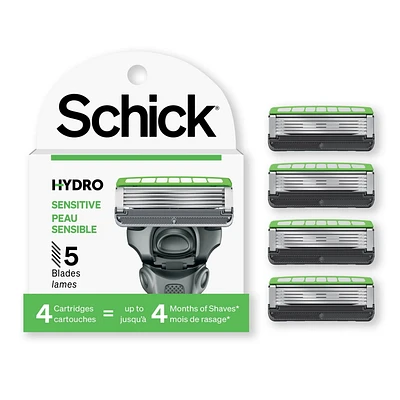 Schick Hydro Sensitive Skin Men’s Razor Refills, 4 Razor Refills