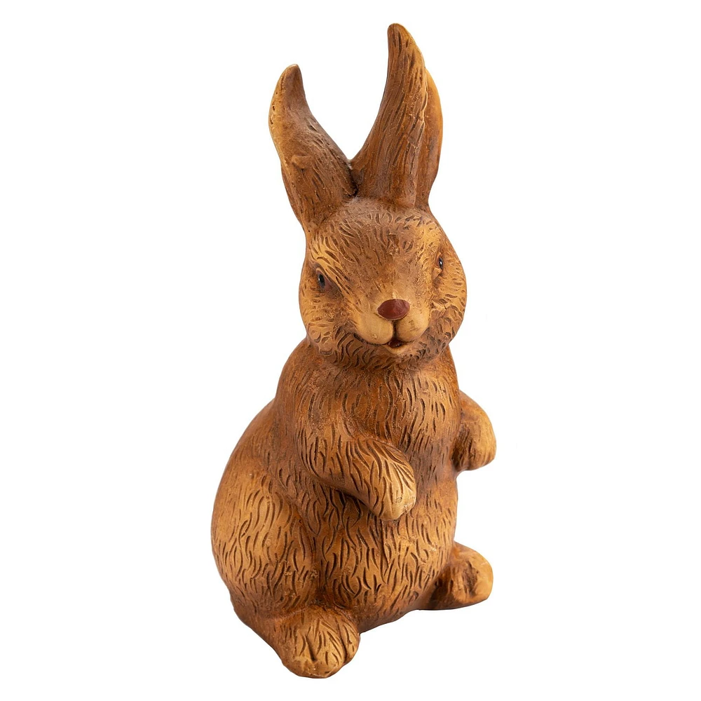 POLYRESIN SITTING BROWN RABBIT