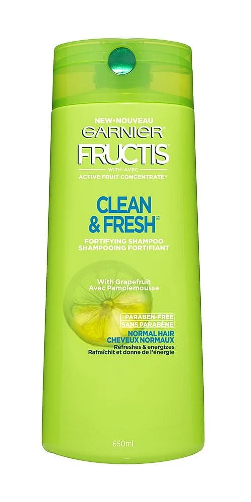 Garnier Fructis, Clean & Fresh Shampoo, Lightweight, Silicone Free, 650 mL