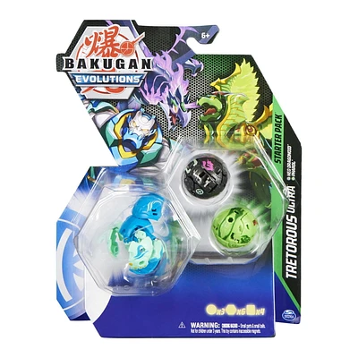 Bakugan Evolutions Starter Pack 3-Pack, Tretorous Ultra with Pharol and Neo Dragonoid, Collectible Action Figures, Ages 6 and Up