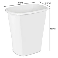 Sterilite 38 Liter Rectangular White Wastebasket, 38 Liter