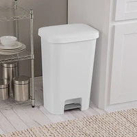 Sterilite 45L Step-On Wastebasket-White, 45L