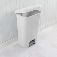 Sterilite 45L Step-On Wastebasket-White, 45L