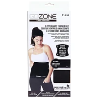 GoZone Zippered Waist Trimmer Belt – Black, Made from soft neoprene