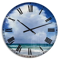 Designart 'Beach Clouds II' Traditional wall clock