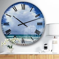 Designart 'Beach Clouds II' Traditional wall clock