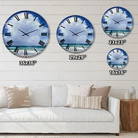 Designart 'Beach Clouds II' Traditional wall clock