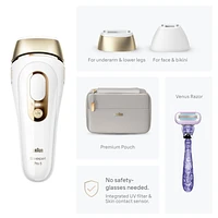 Braun IPL Silk-Expert Pro 5 Laser Hair Removal at Home, Permanent Hair Reduction for Women and Men, Holidays Gifts with Premium Pouch, Venus Razor, 2 Attachment Heads, PL5157