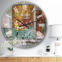 Designart 'Paris French Flowershop ' Traditional wall clock