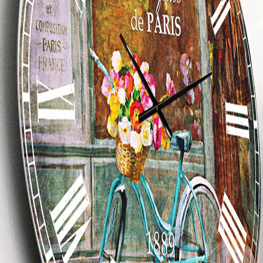 Designart 'Paris French Flowershop ' Traditional wall clock