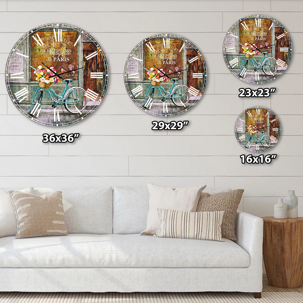 Designart 'Paris French Flowershop ' Traditional wall clock