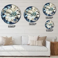 Designart 'Indigold Watercolor Flower I' Traditional wall clock