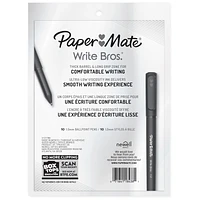 Paper Mate Write Bros. Ballpoint Pens, Assorted Colours, Medium Point (1.0 mm), 10 Count