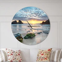 Designart 'Beautiful Porthcothan Bay ' Modern wall clock