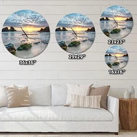 Designart 'Beautiful Porthcothan Bay ' Modern wall clock