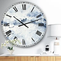 Designart 'Blue Wipe Out' Farmhouse wall clock