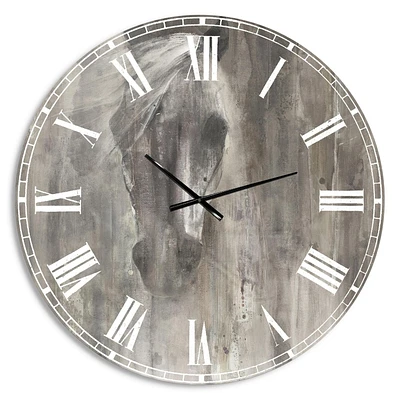 Designart 'Farmhouse Horse' Farmhouse wall clock