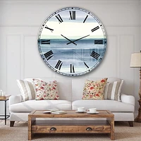 Designart 'Mint Indigo Dawn I' Farmhouse wall clock