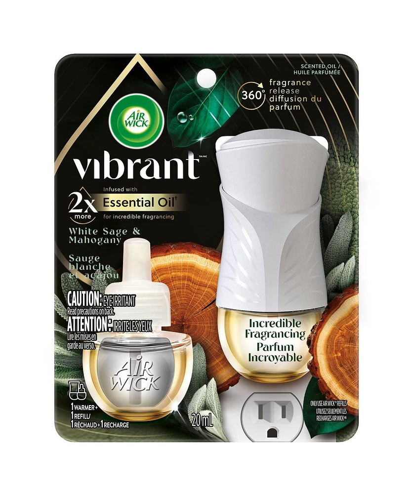 AIR WICK® SCENTED OIL - Kit - 1+1 Vibrant™ White Sage and Mahogany 4/20 mL