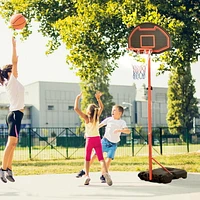 Soozier 5 Level Adjustable Basketball Hoop Backboard  w/ Wheels & Net For Kids