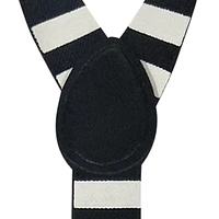 Adult Unisex Black/White Striped Suspenders