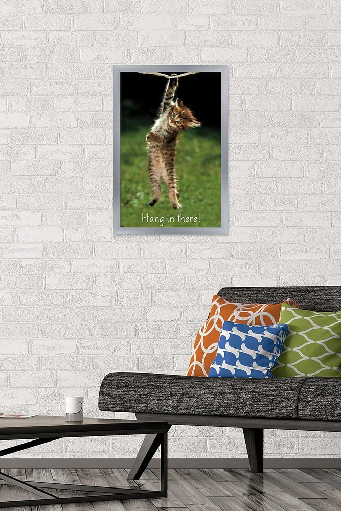 Famous Kitten Hang There Poster Wall Poster, 22.375" x 34"