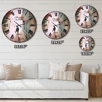 Designart 'Paris Romance Couples II' Traditional wall clock