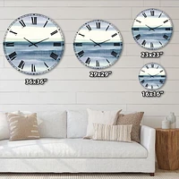 Designart 'Mint Indigo Dawn I' Farmhouse wall clock