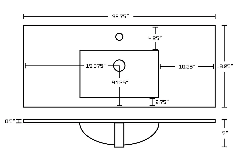 American Imaginations 48-in. W Wall Mount Dawn Grey Vanity Set For 1 Hole Drilling  AI-24223