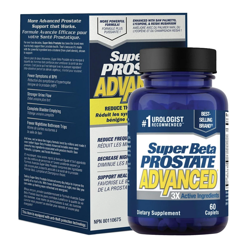 Super Beta Prostate®Advanced, Reduce the Symptom of BPH with Beta Sitosterol and Saw Palmetto, 60 Tablets