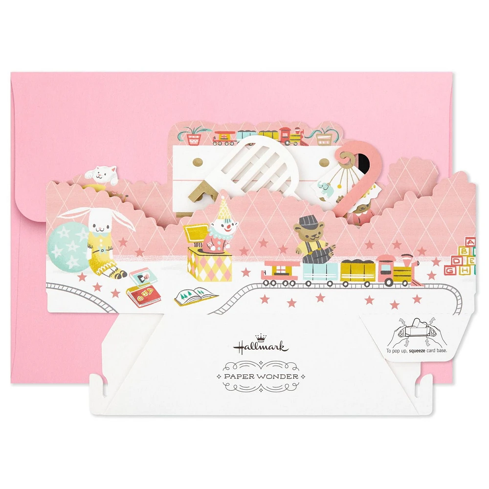 Hallmark Paper Wonder Pop Up Baby Shower Card for Baby Girl (Nursery)