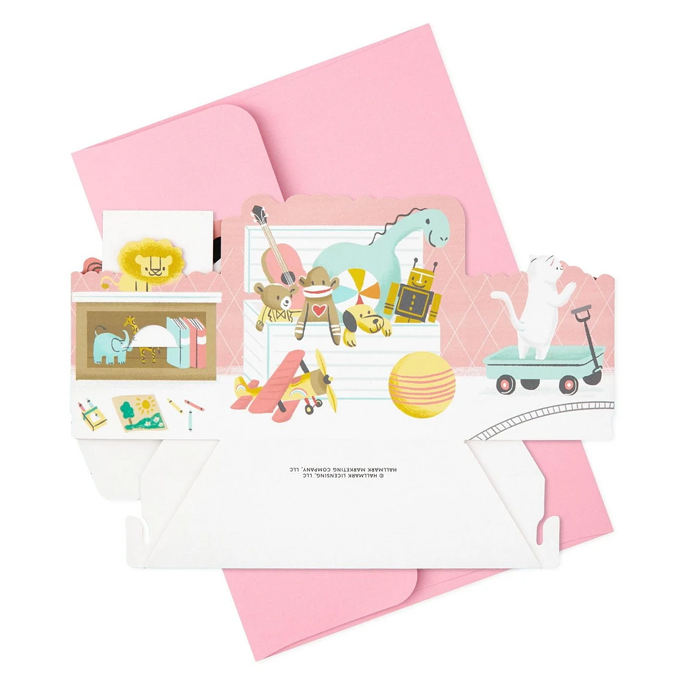 Hallmark Paper Wonder Pop Up Baby Shower Card for Baby Girl (Nursery)